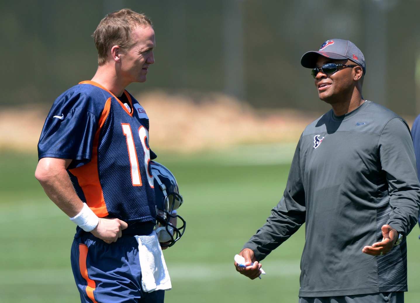 Peyton Manning stops by practice Wednesday.