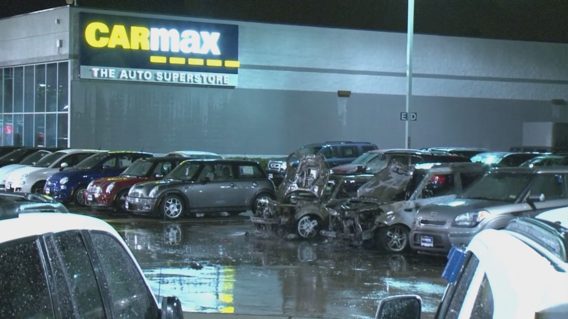 Cars catch fire at Carmax along Highway 290