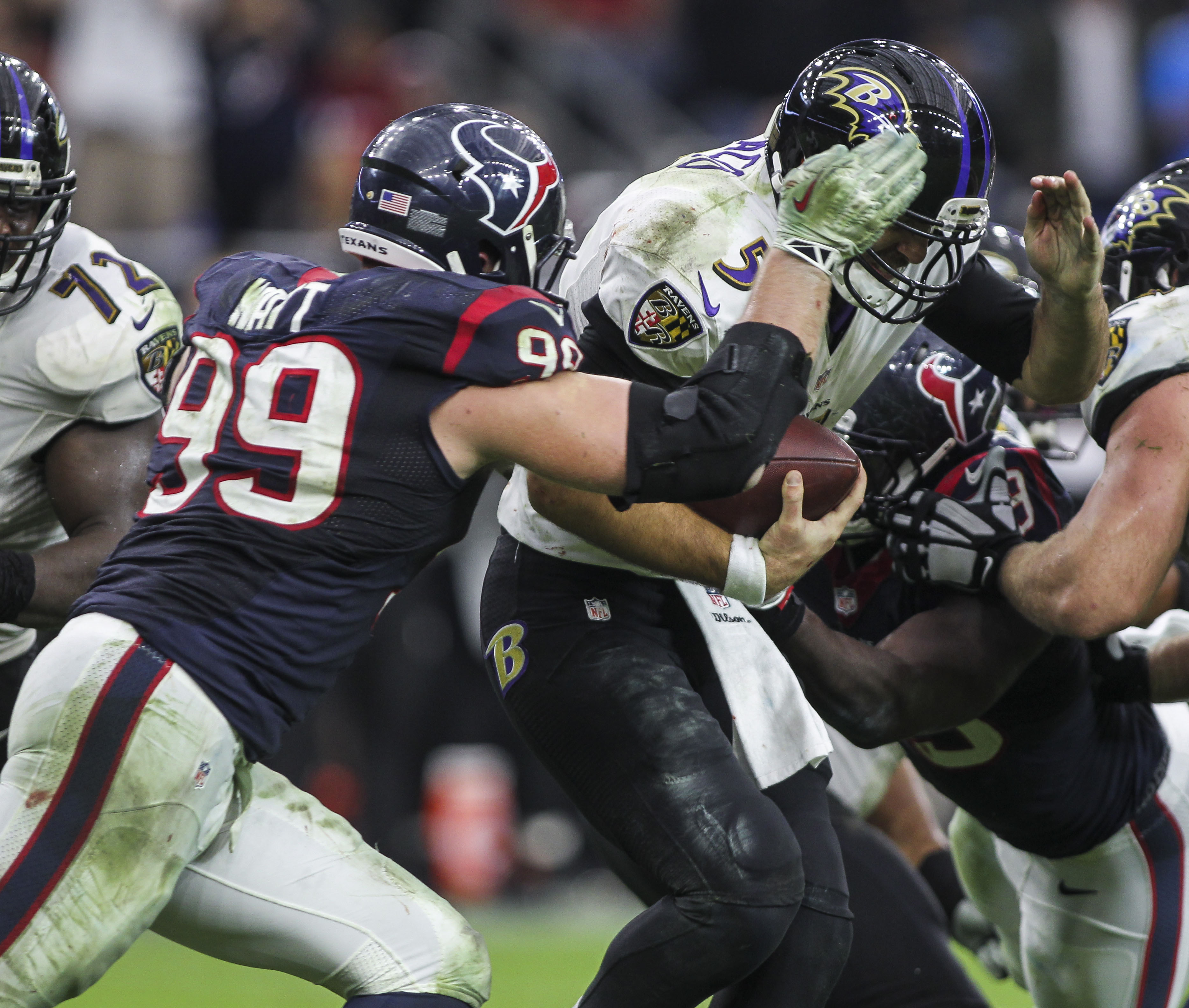 Houston Texans running back Xazavian Valladay, left, takes a hand off from  quarterback Case Keenum, right, during the NFL football team's training  camp Thursday, July 27, 2023, in Houston. (AP Photo/Michael Wyke