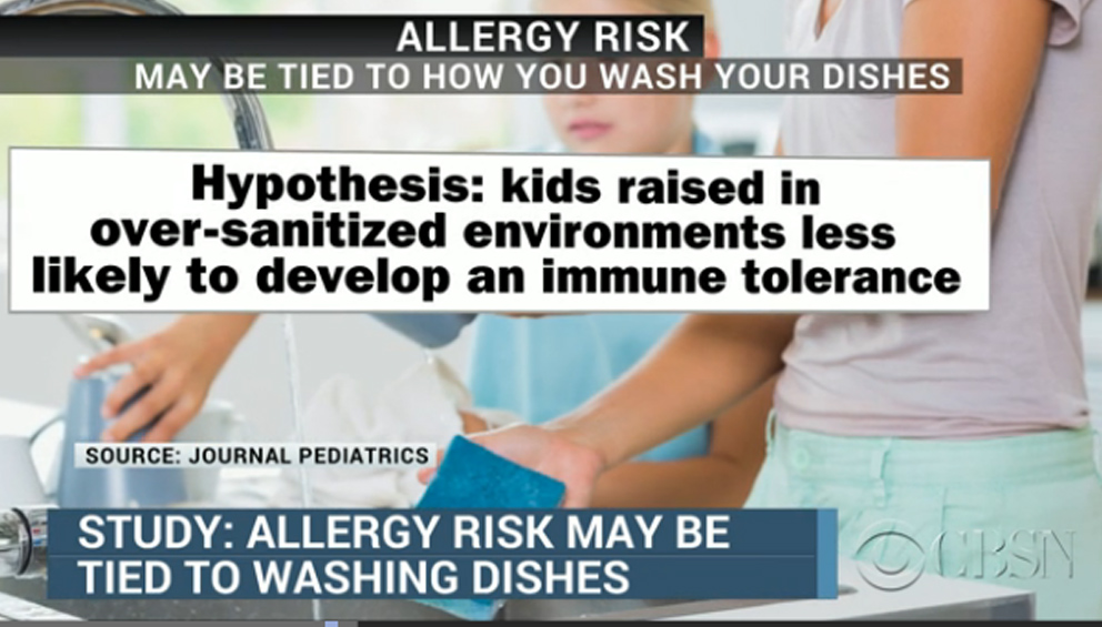 Hand-wash your dishes to help protect kids from allergies - CBS News