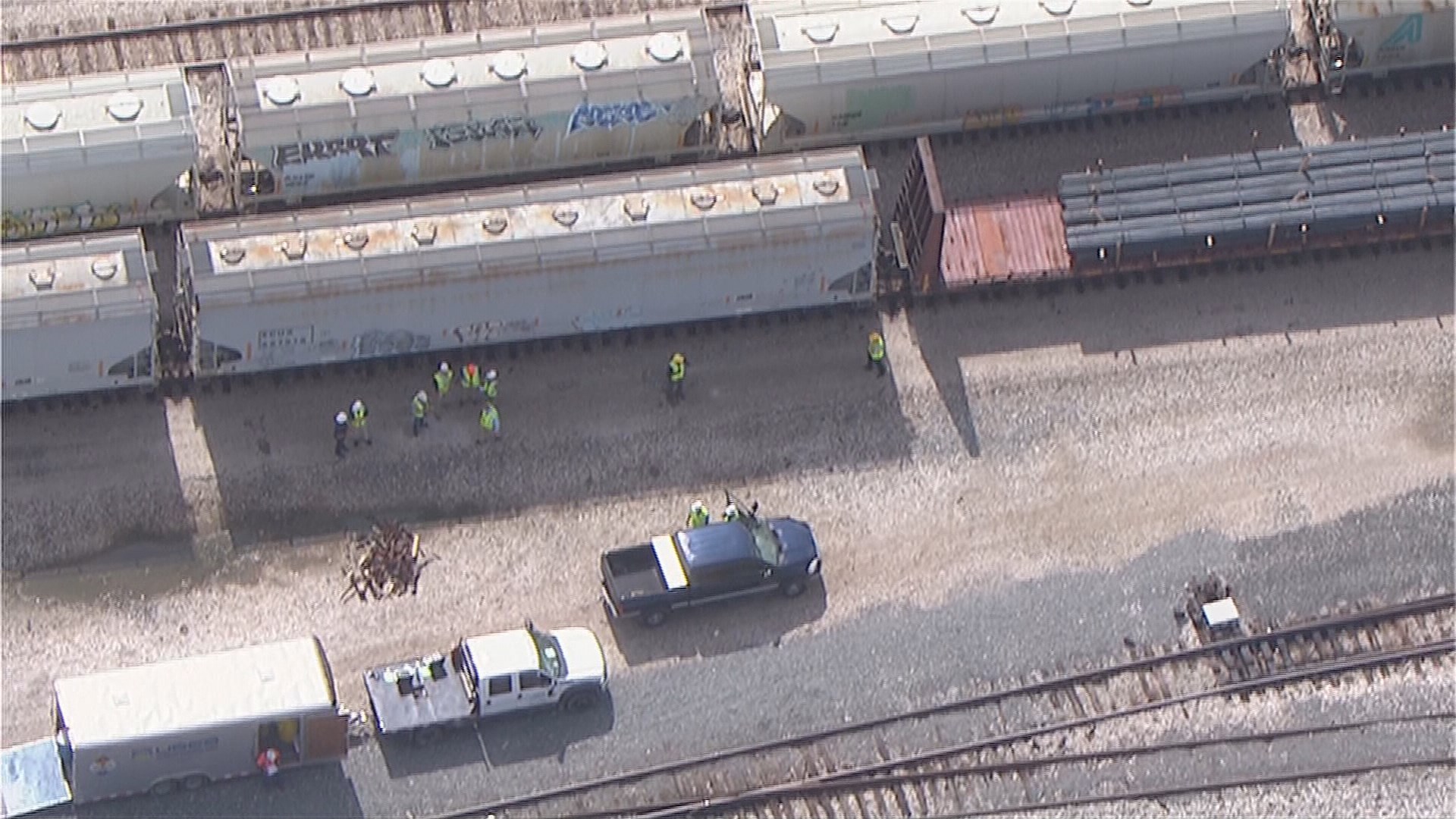 Train derailment sends 1 to hospital in NE Houston