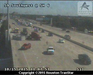 Overturned big rig snarls traffic on 59 in Sugar Land | khou.com