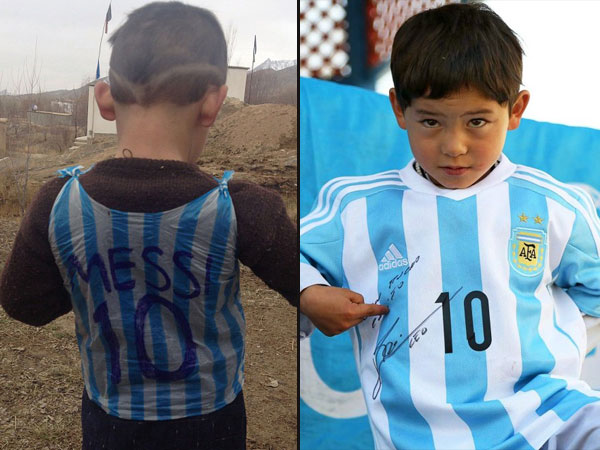 Afghan Boy Who Wore Plastic Bag 'Messi' Shirt Gets Signed Jersey