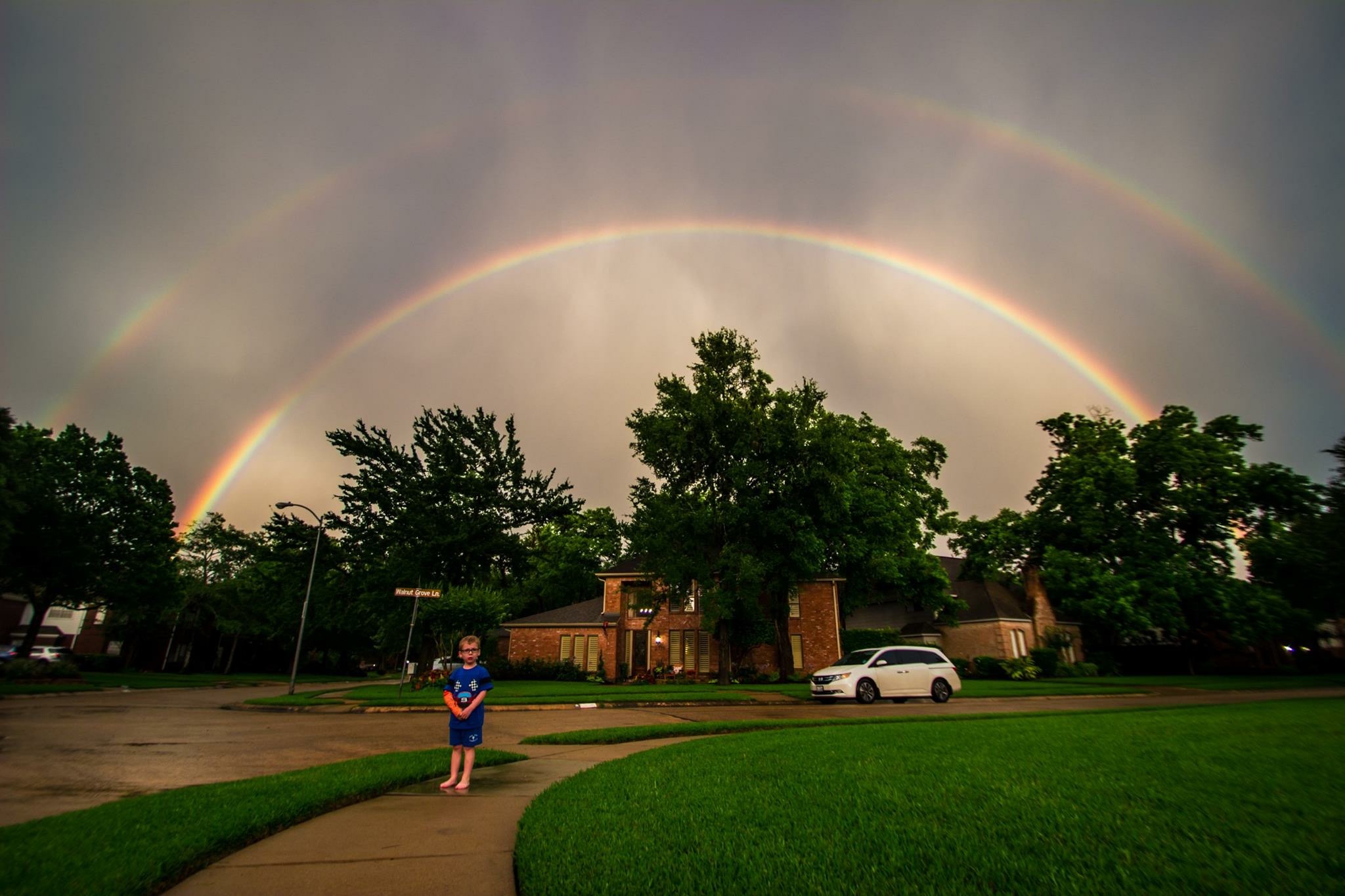Photos Viewers capture double rainbow after storms cause damage and