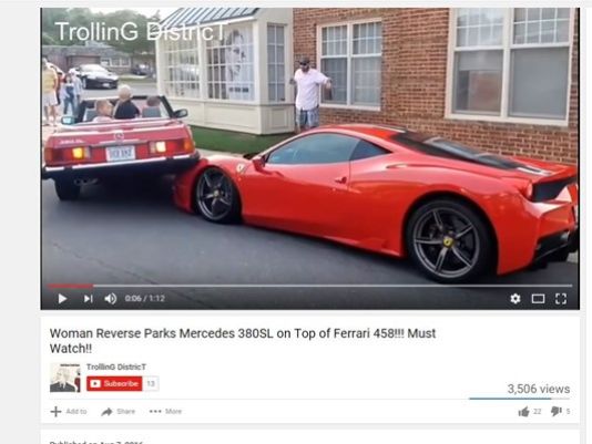 Woman parks Mercedes on top of $300K Ferrari | khou.com
