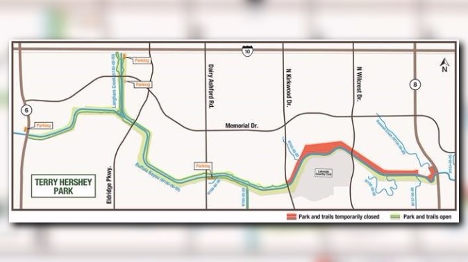 Terry Hershey Park Map Part Of Terry Hershey Park Closed Due To Public Safety Concerns | Khou.com