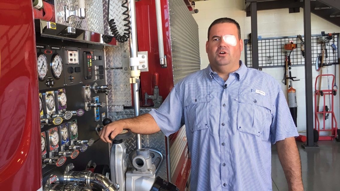 Firefighter who lost eye saving man still committed to job