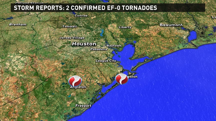 NWS: Two confirmed tornadoes in Brazoria and Galveston counties | khou.com