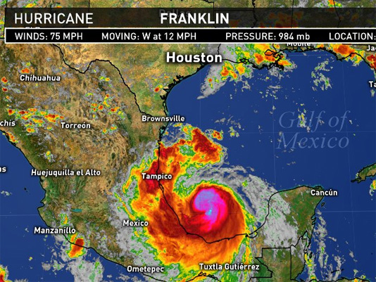 Franklin becomes hurricane as it closes in on Mexico | khou.com